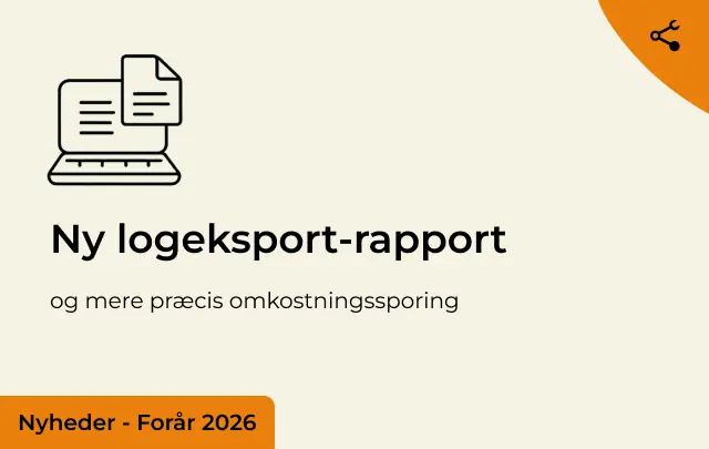 Ny log-eksport-rapport og mere præcis omkostningssporing