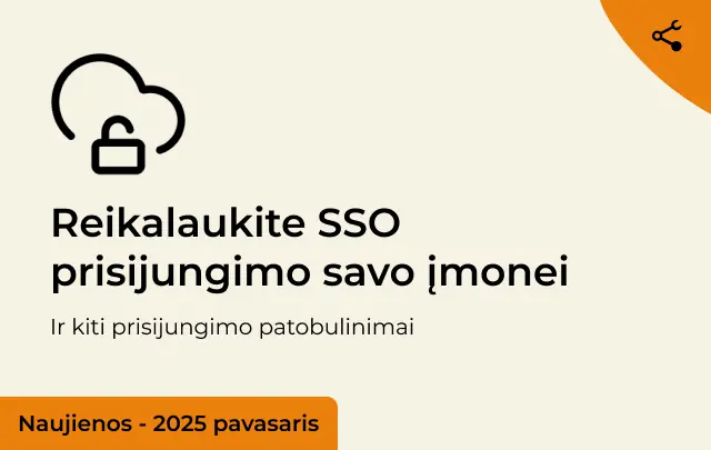 Įjunkite privalomą SSO prisijungimą savo įmonei
