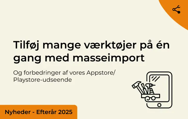 Tilføj mange værktøjer på én gang med bulk-import